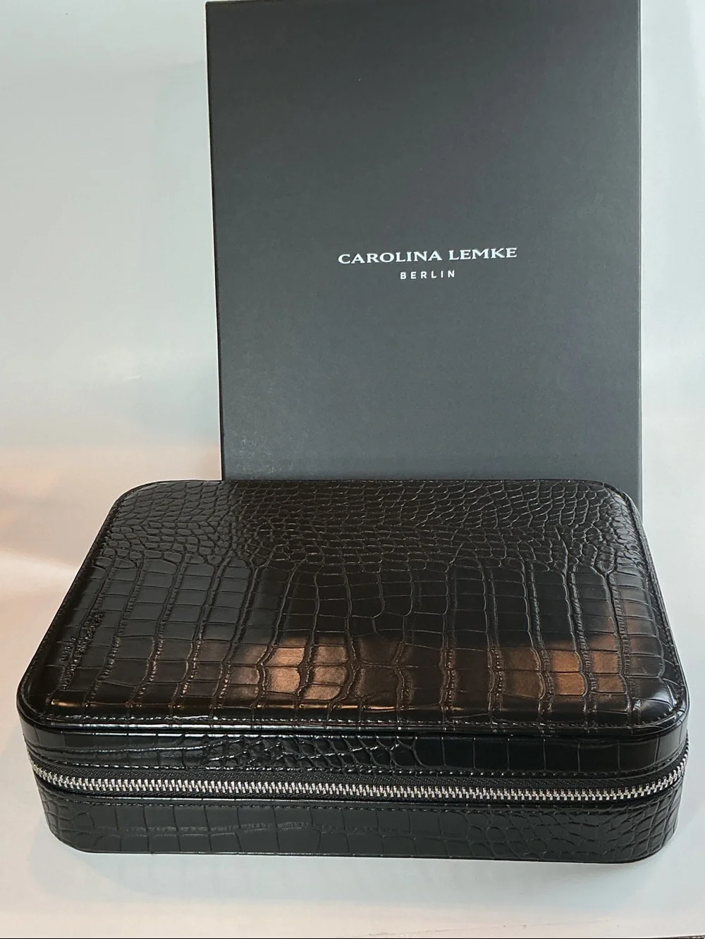 Carolina Lemke Croc Embossed Sunglasses Jewelry Travel Storage Case (new in box)